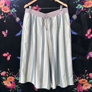 Lafayette 148 Pant Wide Leg Culottes Stripe Gaucho Size 14